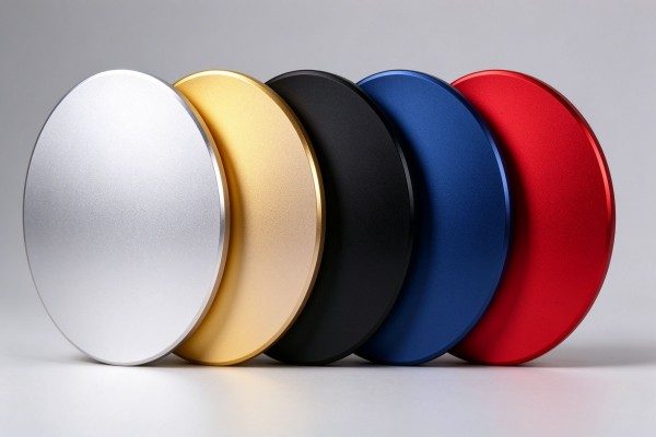 Anodized aluminum circles in a range of standard colors.