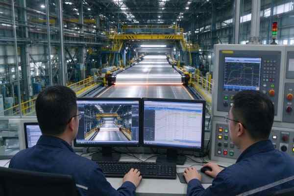 Process control of the hot rolling line.