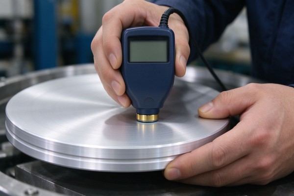 Film thickness is verified with an eddy-current gauge.